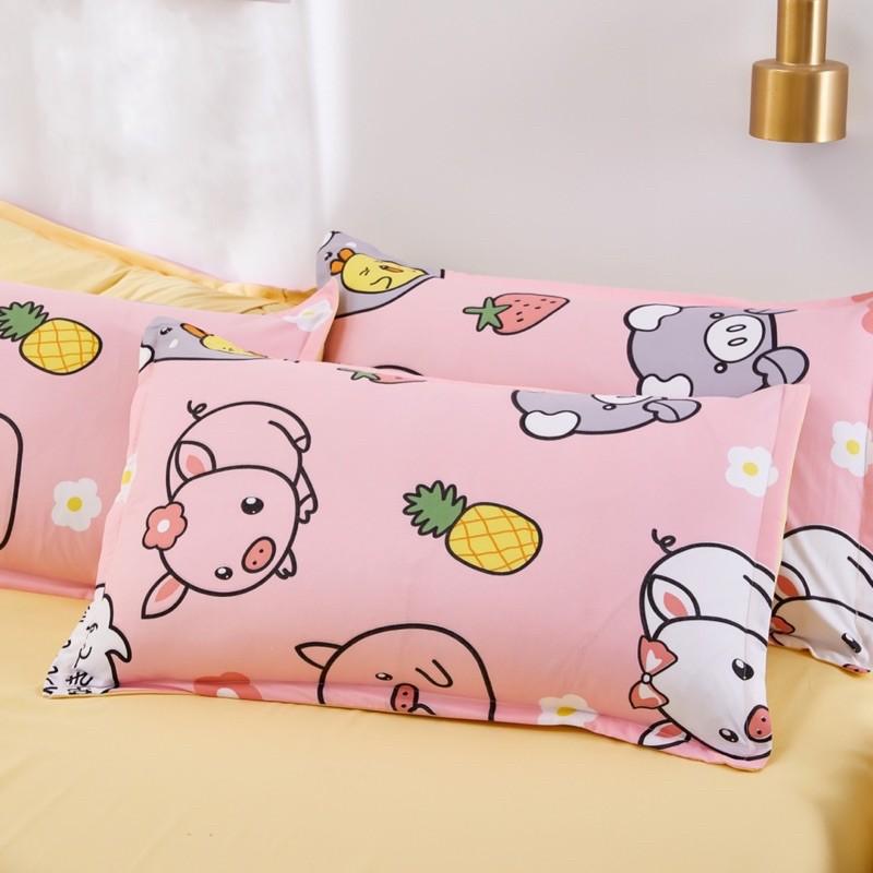 Combo 2 vỏ gối nằm + 1 vỏ gối ôm đồng bộ cotton poly