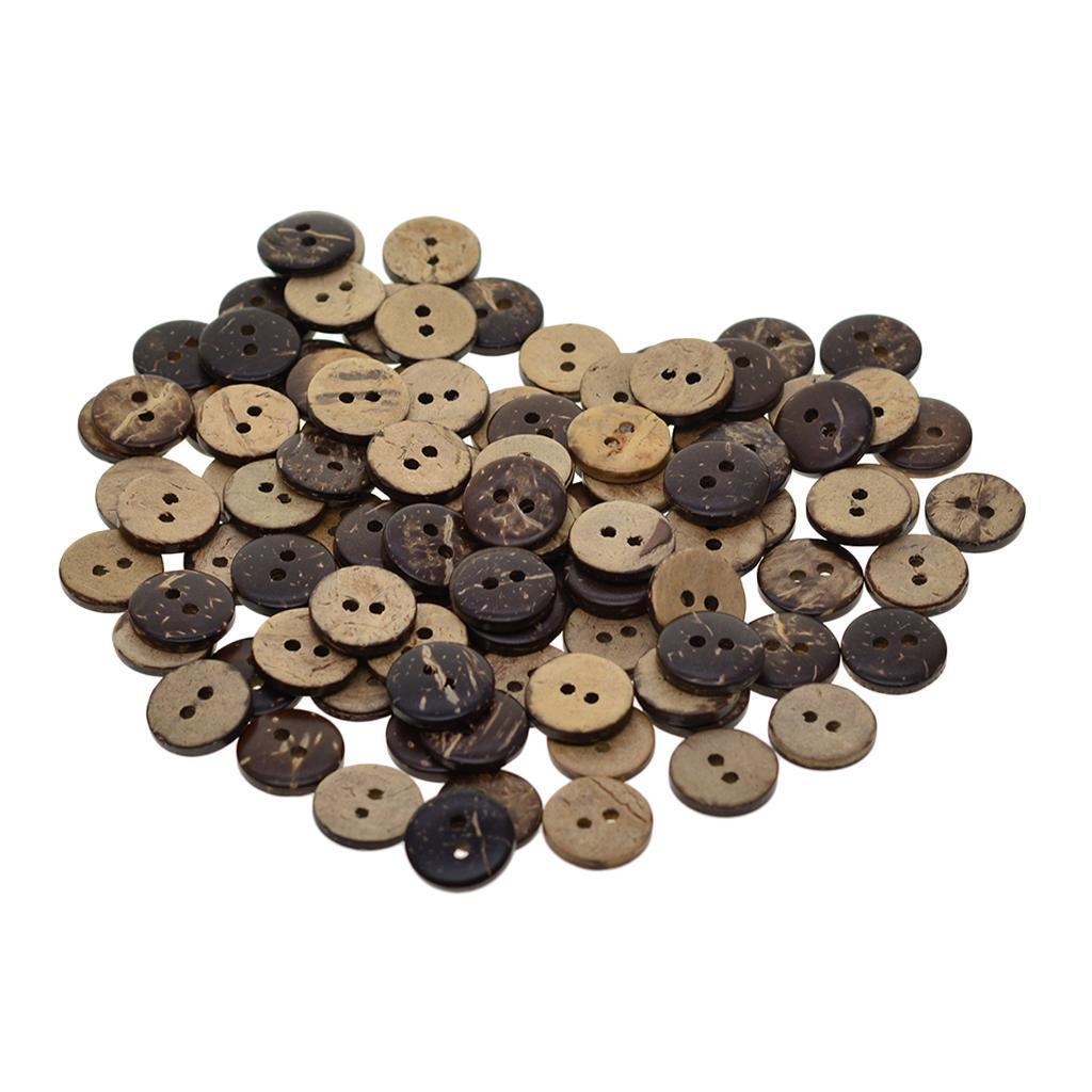 Set of 200 12.5mm Wooden Sewing Buttons Scrapbook Cardmaking Craft Embellishment