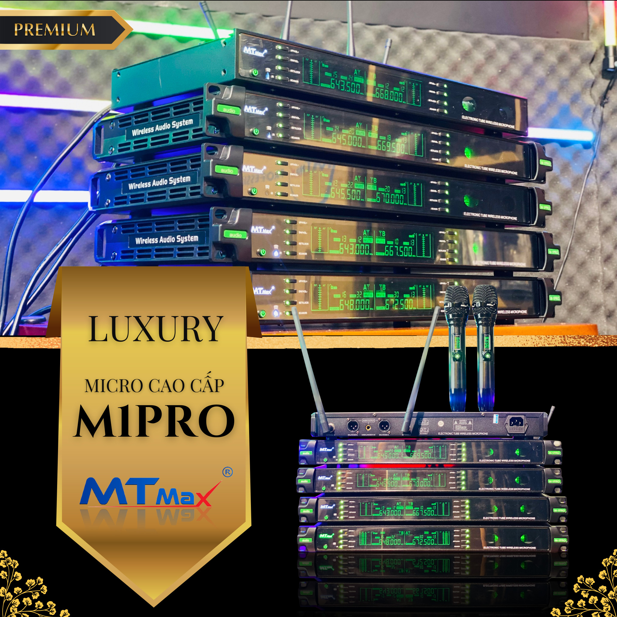 HÀNG CHÍNH HÃNG | Micro Bóng Tube Cao Cấp MTMAX M1Pro, Bắt Sóng Xa Đến 120 Mét Tần Số UHF Cực Cao 640-690 MHz Cùng Công Nghệ Cảm Biến Tự Ngắt Hiện Đại, Thiết Kế Sang Trọng Khi Setup Mọi Không Gian Bảo Hành 12 Tháng