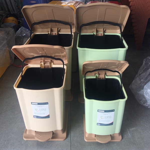 Thùng rác đạp chân trung, thùng rác nhựa 11lit đựng rác văn phòng, nhà bếp