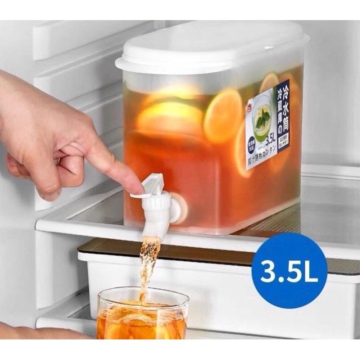 Bình đựng nước hoa quả, detox để tủ lạnh có vòi rót dung tích 3,5 lít chịu nhiệt tốt - Bình nước nhựa gia đình