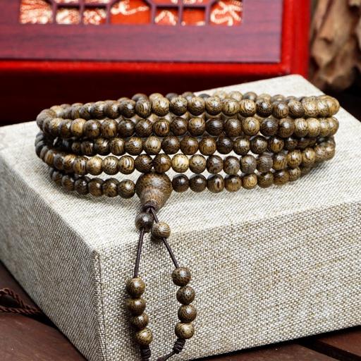 Vòng Tay Trầm Hương 108 Hạt - Chuỗi Tràng Hạt 108 6 7 8mm Trầm Tốc Việt - Vòng Phong Thủy May Mắn - Trầm Hương Tự Nhiên