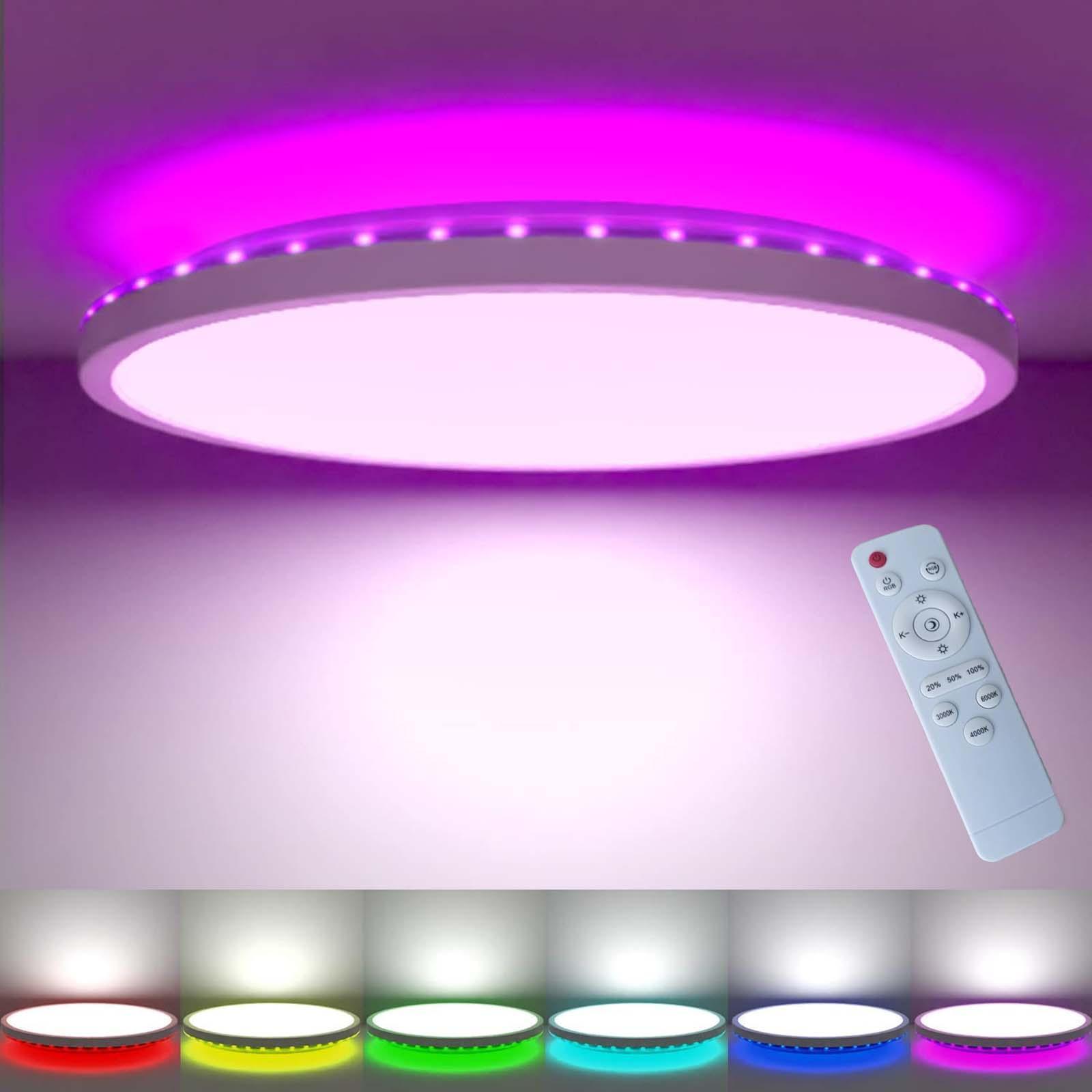 Modern Ceiling Lamp with RGB Cycle LED Ceiling Light for Decor Bedroom