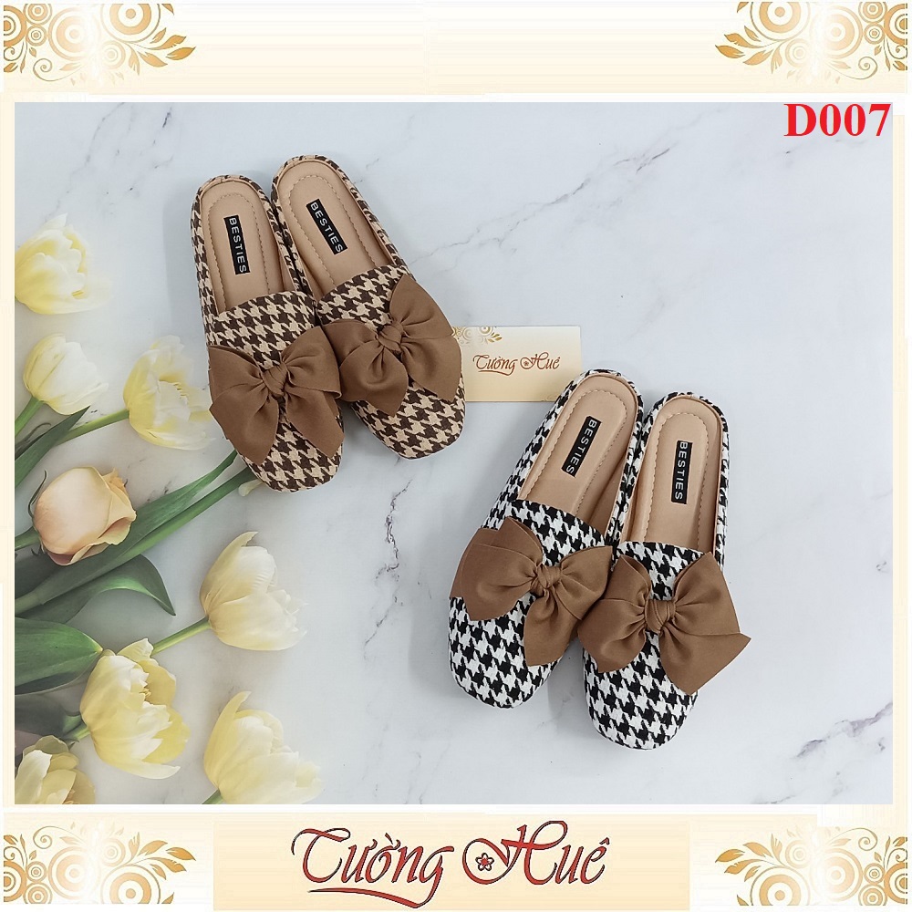 Dép Sục Nữ Họa Tiết Đính Nơ - Hàng Quảng Châu - D007