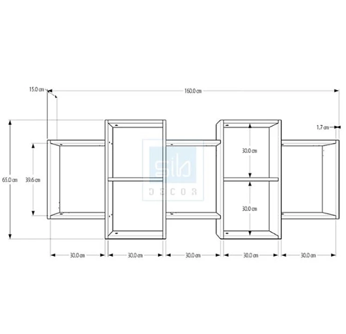 Kệ Gỗ Treo Tường 7 Ngăn Tundo CTKT518 KT 160x15x65cm