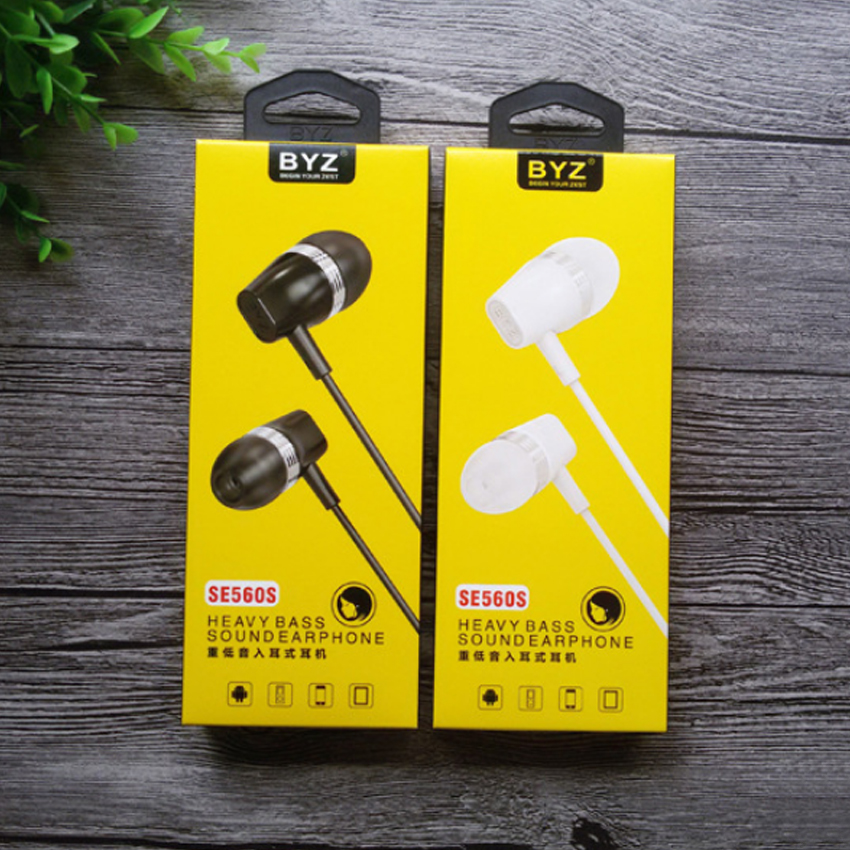 Tai Nghe Nhét Tai BYZ SE-560S Heavy &amp; Extra Bass Sound Earphone Cho Điện Thoại Android/IOS/Windown Jack 3.5mm - Hàng Chính Hãng