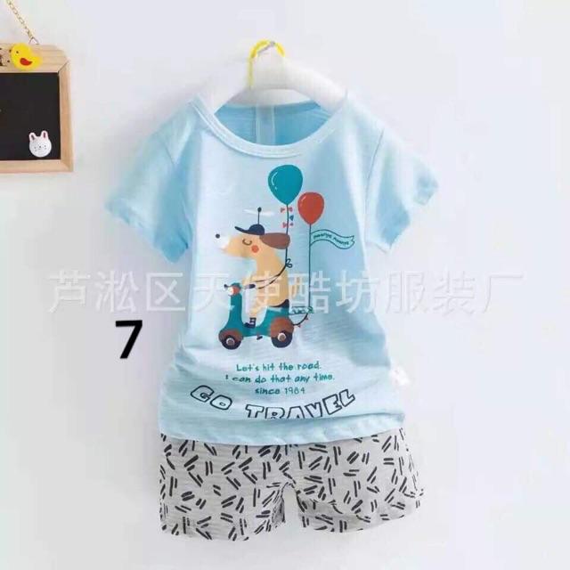 BỘ COTTON SỢI TRE XUẤT HÀN QUẢNG CHÂU CHO BÉ TRAI