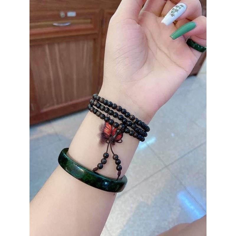 Vòng chuỗi trầm Sánh chìm 4li 108 hạt. 216hat. kèm hộp nhung Dây phụ và thẻ bảo hành +tặng 2 viên nụ