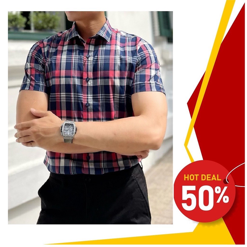 Áo Sơ Mi Nam Mẫu Slimfit Ngắn Tay Công Sở Thương Hiệu Thời Trang Belluni 206 B1