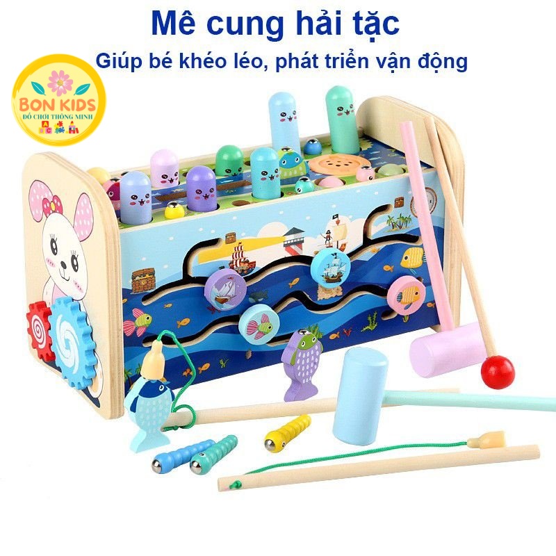 Đồ chơi đập chuột 7 in 1 cho bé yêu - Đồ chơi gỗ thông minh cho bé