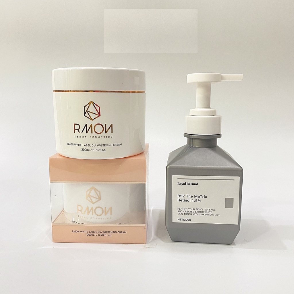 [COMBO HOT] Kem Body Rmon Dưỡng Trắng Tế Bào Gốc 200ml + Kem Kích Trắng Retinol B22 The Matrix 200gr