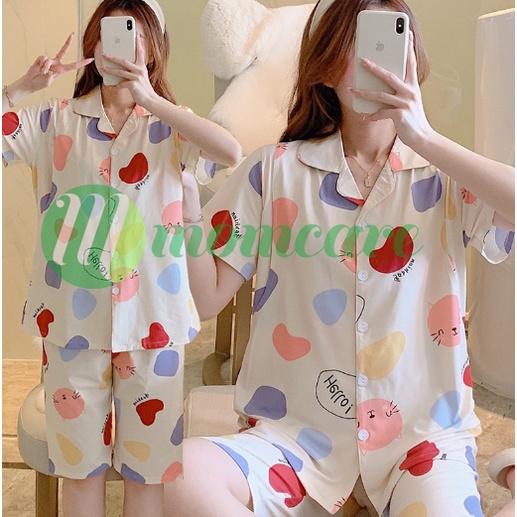 Bộ đồ CỘC PIJAMA - Bộ bầu mặc nhà sau sinh cho con bú ti ẢNH THẬT - Đồ bộ bầu lửng Quần áo cho mẹ bầu thời trang mùa hè