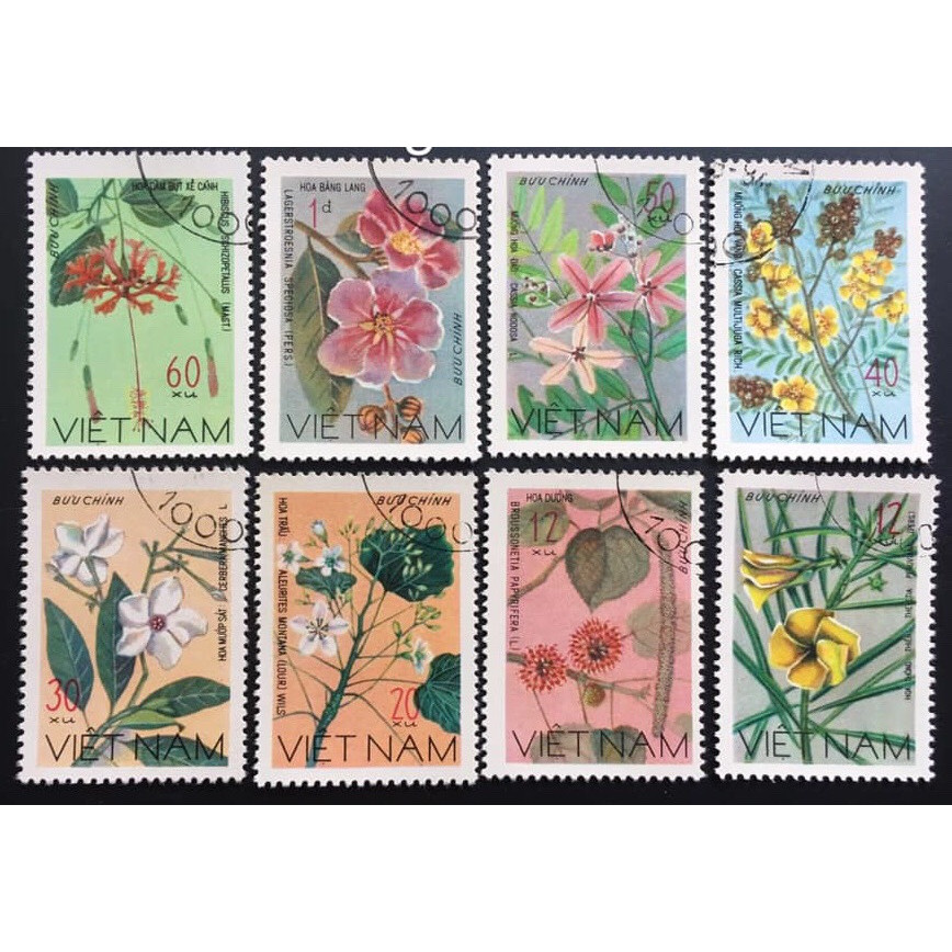 Bộ Tem Sưu Tầm Việt Nam Chủ Đề Các Loài Hoa - 8 Con Stamps