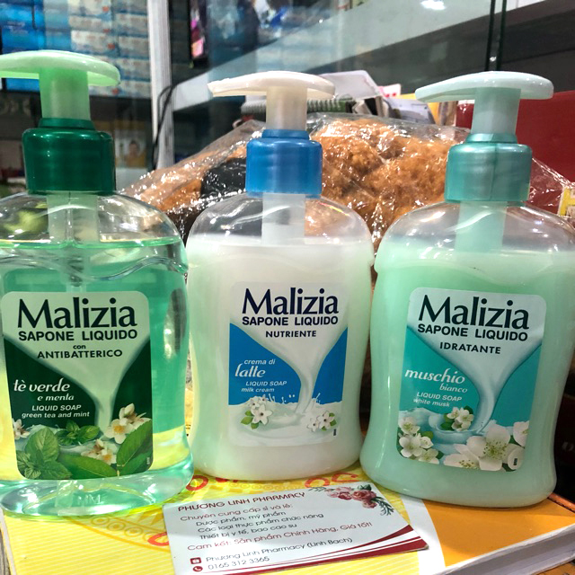 Nước rửa tay Malizia Liquid Soap 300ml + móc khóa