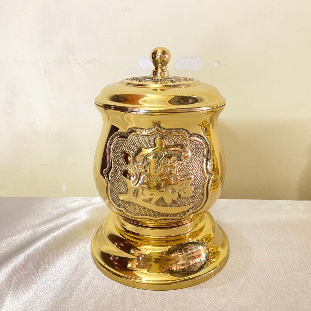 HŨ THỜ BẰNG ĐỒNG VÀNG BÓNG THỜ GẠO MUỐI CÚNG KH28773
