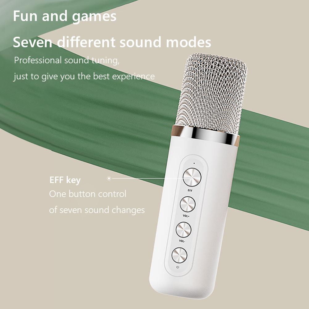 YS-219 Karaoke Machine Di động Hệ thống loa Bluetooth không dây với 2 micrô tất cả các gia đình KTV loa Set Color: Ys-218 White