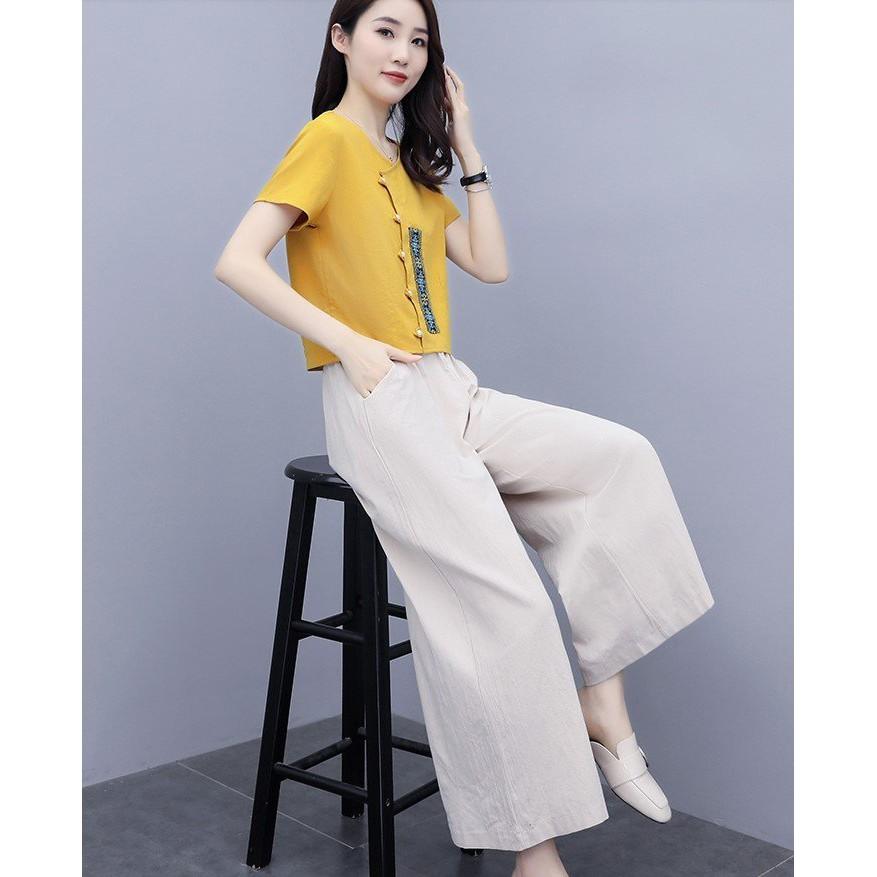 Set Bộ Đồ Nữ Chất Đũi Mềm Mát Sang Trọng Trẻ Trung Nhẹ Nhàng
