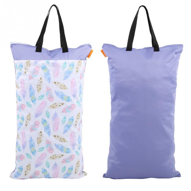 40X70CM Lớn Treo Tã Vải Túi Chống Thấm Ướt Túi Khô Tã Giặt Túi Lưu Trữ 2 Dây Kéo có Thể Tái Sử Dụng Wetbag