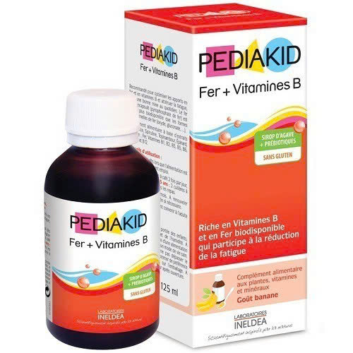 Siro Bổ Sung Sắt Và Vitamin B Cho Bé Pediakid Fer + Vitamines B Giúp Bổ Máu, Giảm Mệt Mỏi, Tăng Hấp Thu 125ml