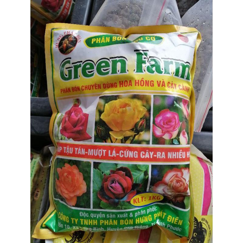 PHÂN BÓN HỮU CƠ CHO HOA HỒNG- CÂY CẢNH GREEN FARM 1KG