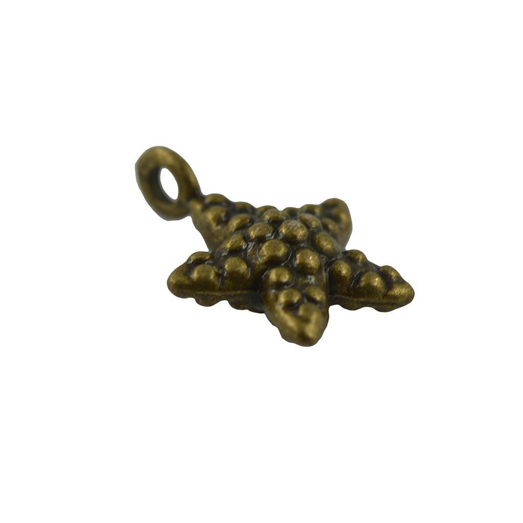 Vintage Bronze 3D Ocean Starfish Charms Pendants DIY Jewelry Making Pack of 30Pcs