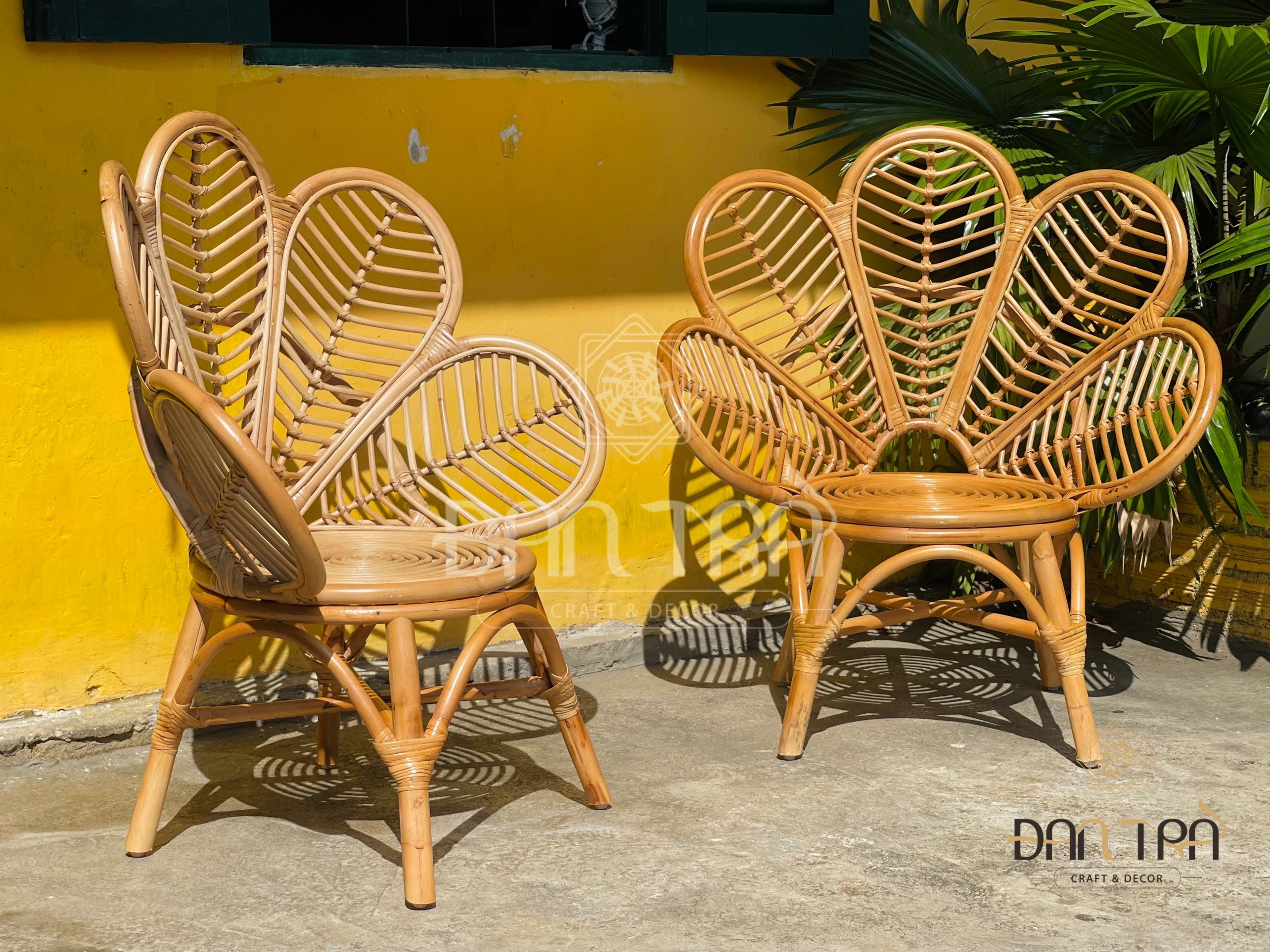 Ghế Mây Cánh Hoa, Ghế Mây Decor Phòng, Ghế 5 cánh, Nội Thất Mây Tre ĐAN TRÀ