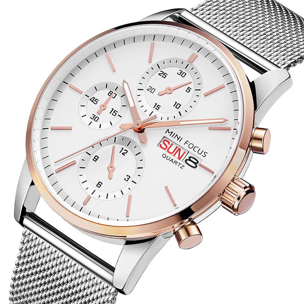 Đồng hồ đeo tay thời trang nam MINI FOCUS MF0180G,dây đeo bằng thép không gỉ, chống thấm nước 3ATM