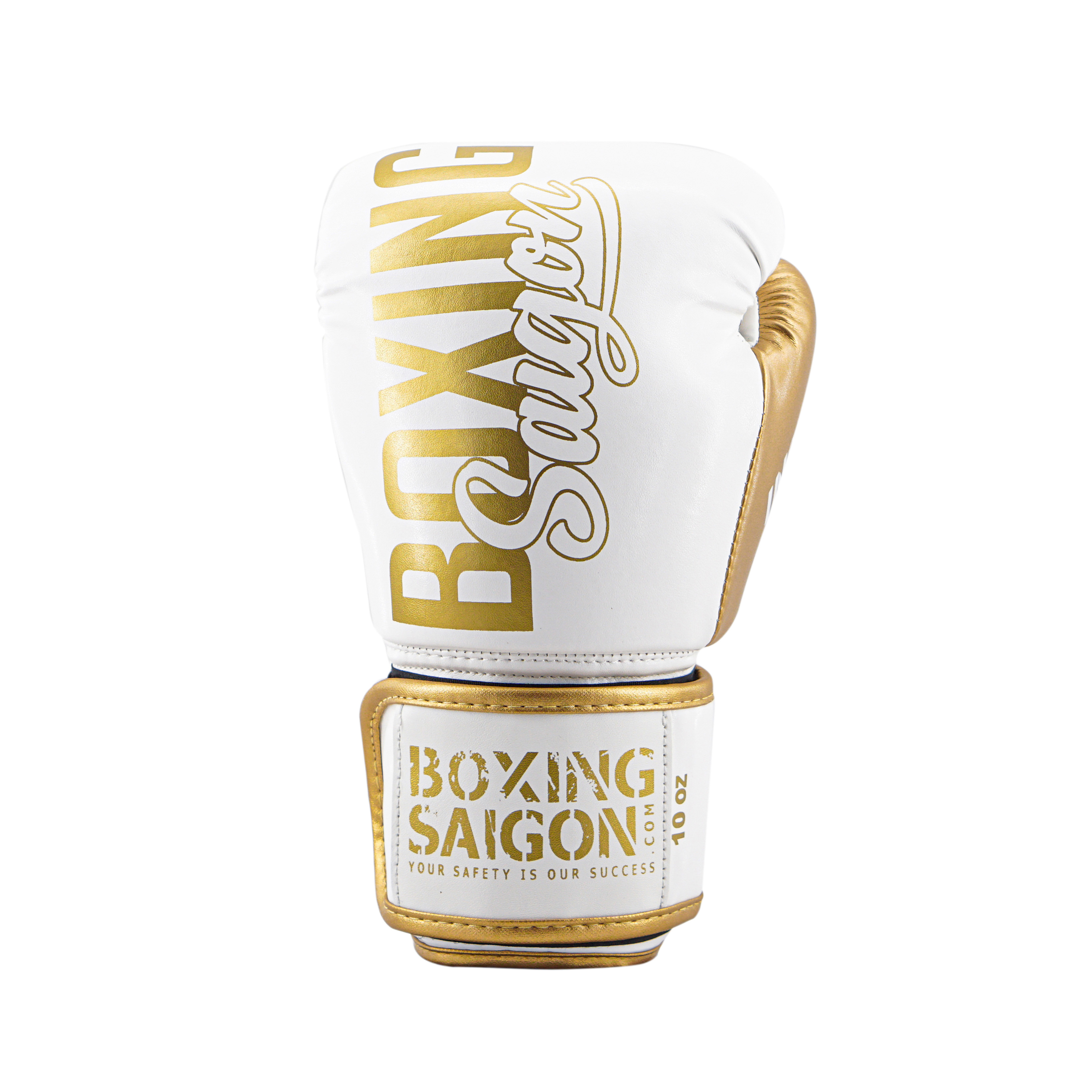 Combo Găng Tay Boxing Saigon + Băng Tay 4m5 (tặng túi rút) -  Trắng