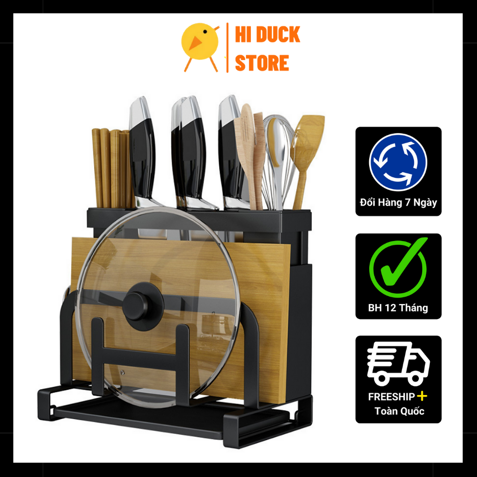 Giá Để Dao Thớt Nhà Bếp Đa Năng Cao Cấp, Kệ Để Dụng Cụ Nhà Bếp Tiện Lợi Bằng Thép Carbon Sơn Tĩnh Điện Chống Gỉ Sét