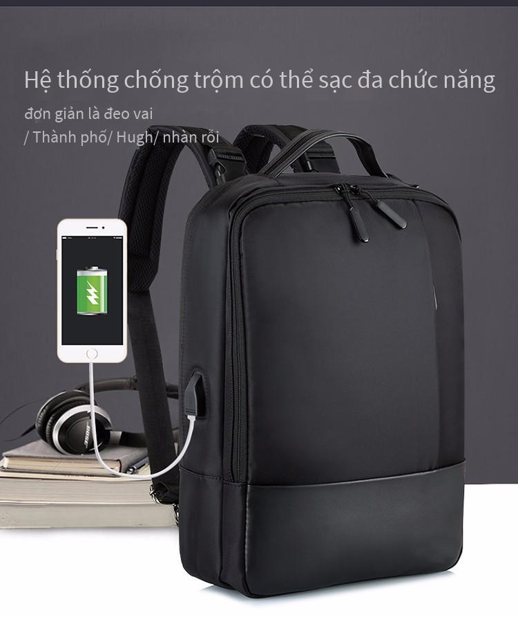 Phong cách mới nhất dành cho nam và nữ ba lô di động một vai túi máy tính du lịch ngoài trời sạc ba lô đa chức năng chống trộm