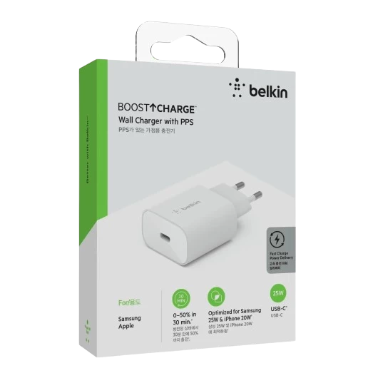 Củ sạc nhanh Belkin PD 25W 1 cổng Type-C - GiaPhucStore | Hàng Chính Hãng