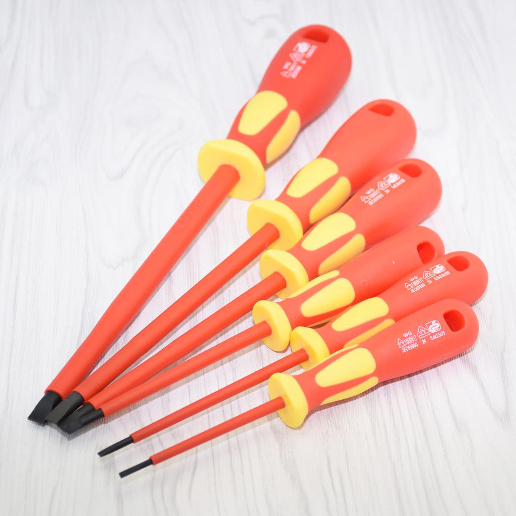 2Pcs Flat Insulated Screwdriver Flat Terminal Block Screwdriver Power Tools