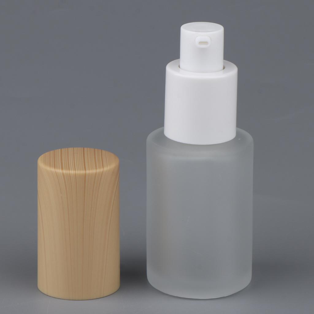 Travel Empty Glass Lotion Dispenser Bottle Pump Refillable Container 30ml
