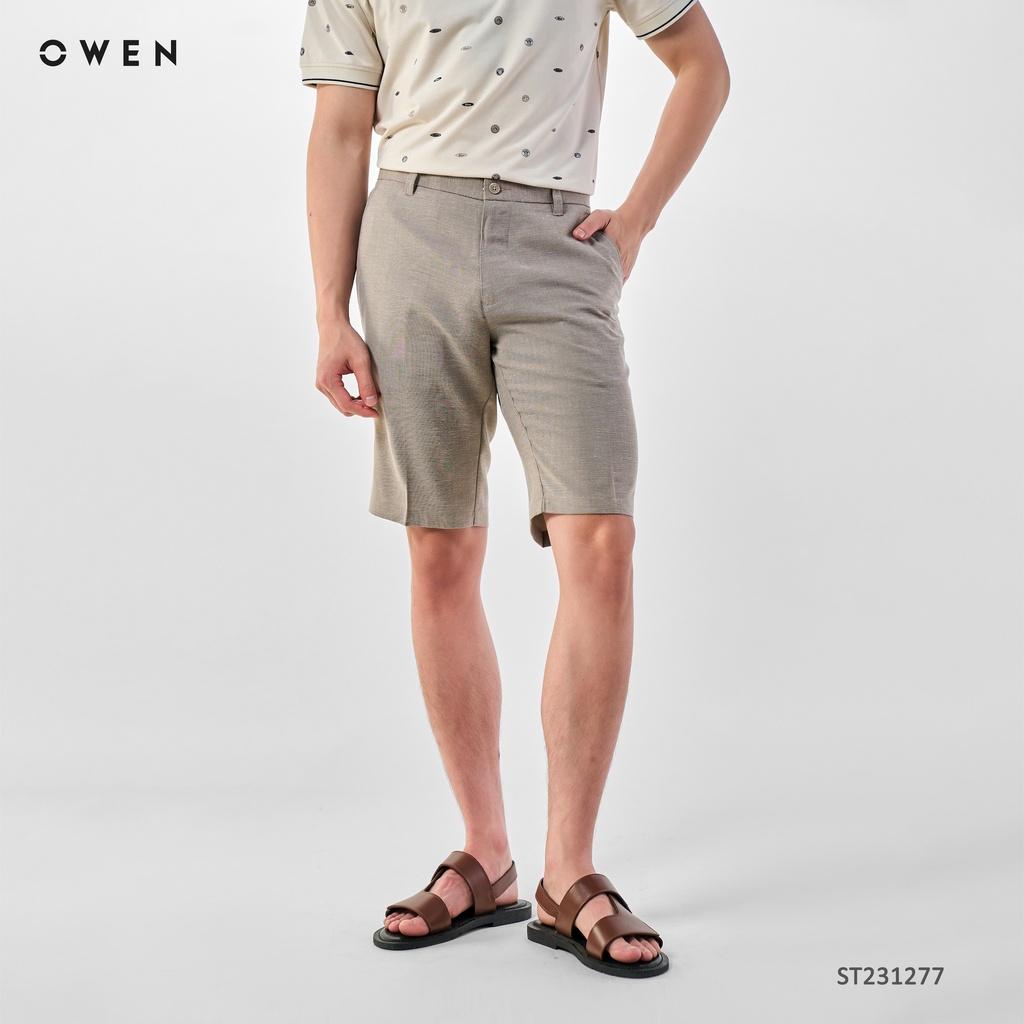 Quần short tây nam owen màu nâu sáng ST231277