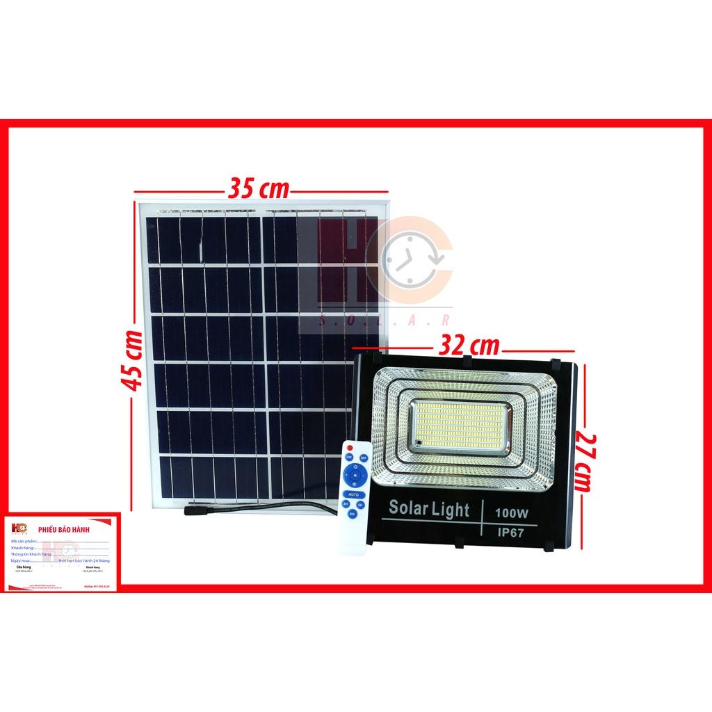 Đèn pha năng lượng mặt trời 100W – Vỏ nhôm, Đèn Led NLMT, Tấm pin NLMT rời, Ánh sáng trắng