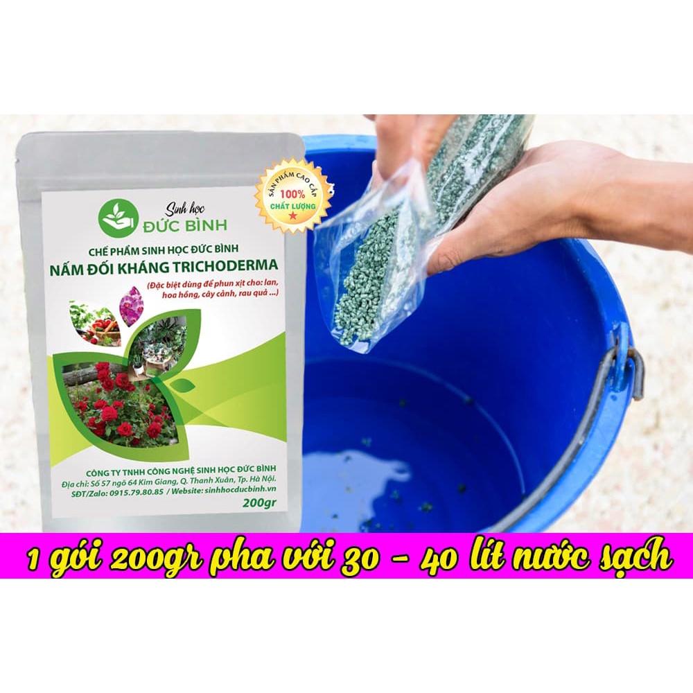 Chế Phẩm Men Vi Sinh Nấm Đối Kháng Trichoderma Tưới Hoặc Phun Xịt Cho Hoa Hồng, Hoa Lan, Cây Cảnh - Đức Bình 200gr