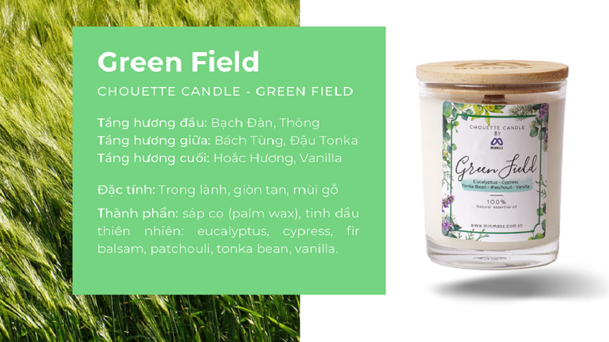 Ly nến thơm Chouette Candle CHC0990 Green Field 182g