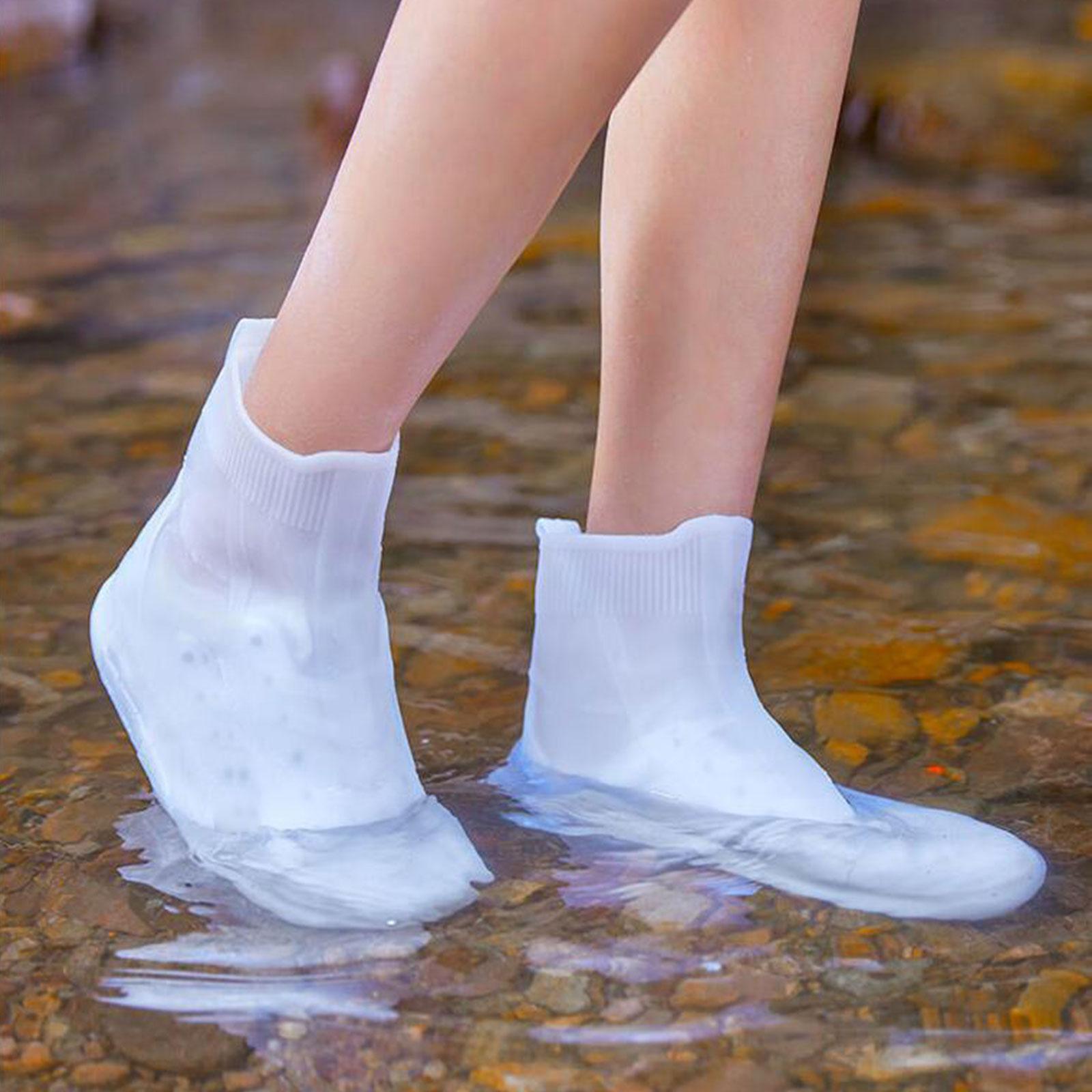 1 Pair Rain Shoe Covers Rain Boots Foldable Shoes Protectors Shoe Covering Galoshes Overshoes Boots Waterproof for Travel Fishing Boys Girls
