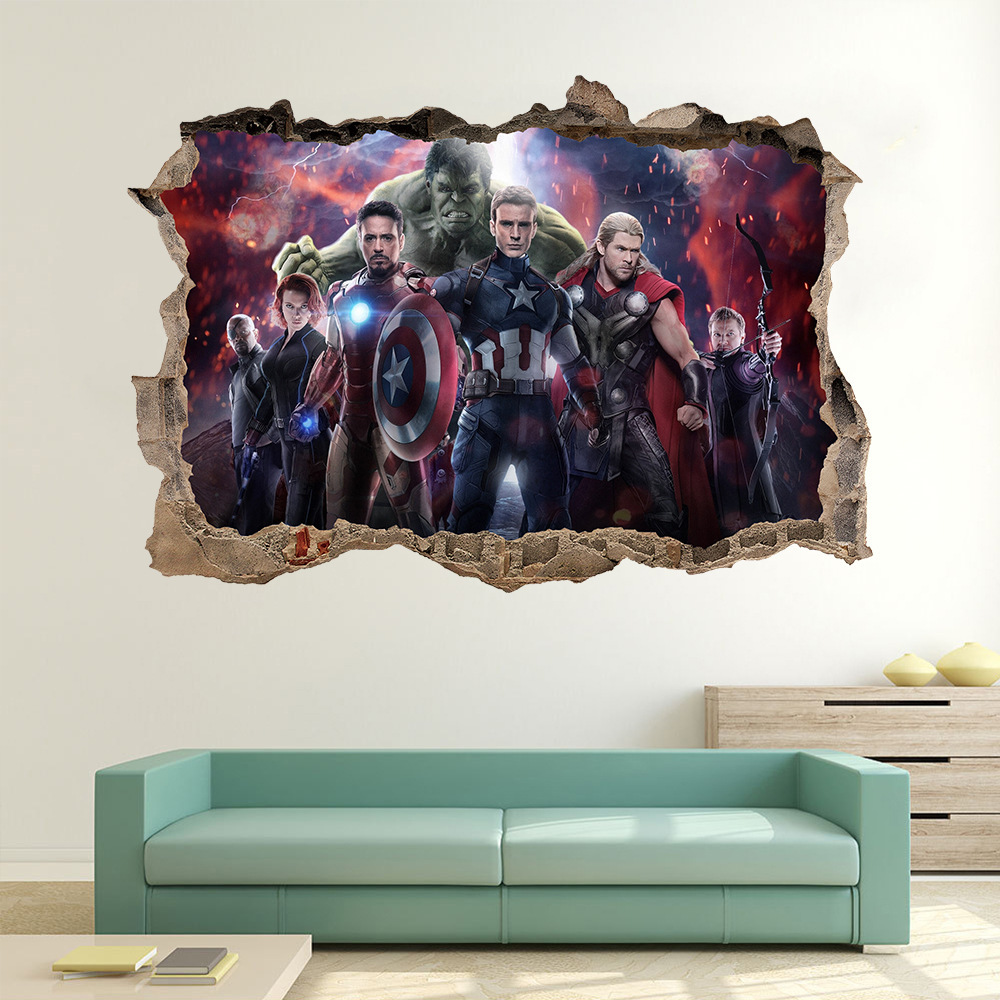 Decal Dán Tường Avengers mẫu 5 - Tranh Dán Tường Siêu Anh Hùng Marvel Biệt Đội Báo Thù