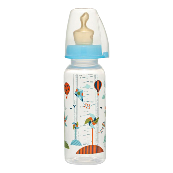 Bình Sữa Pp Cổ Thường Family NIP NIP35007 250Ml Cho Bé Trai Kèm Núm Ti Cao Su Size M Dòng Chảy Vừa