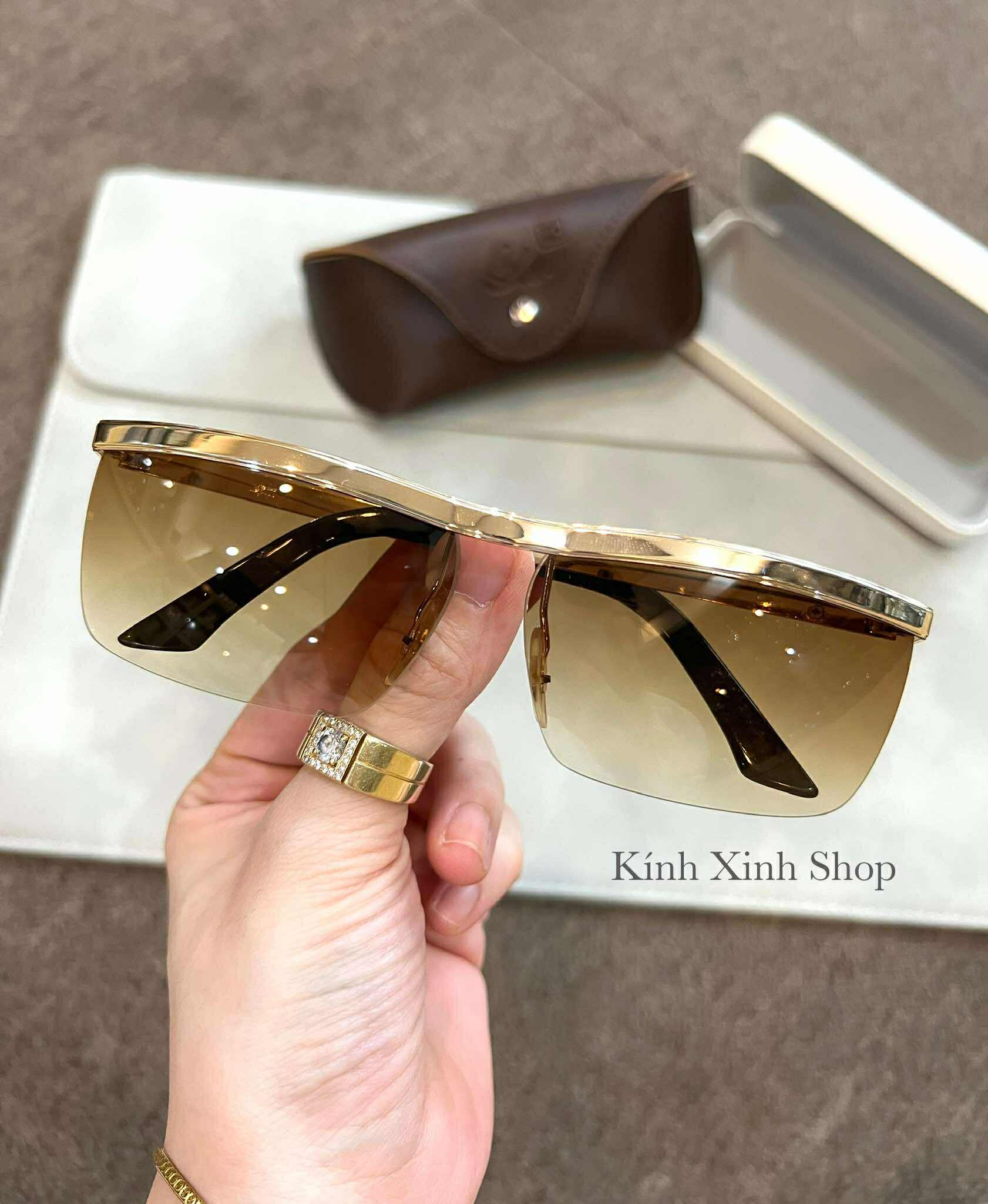 Kính râm nam Solex Sống Trâu nửa viền cao cấp gọng mạ vàng 14K 1/25