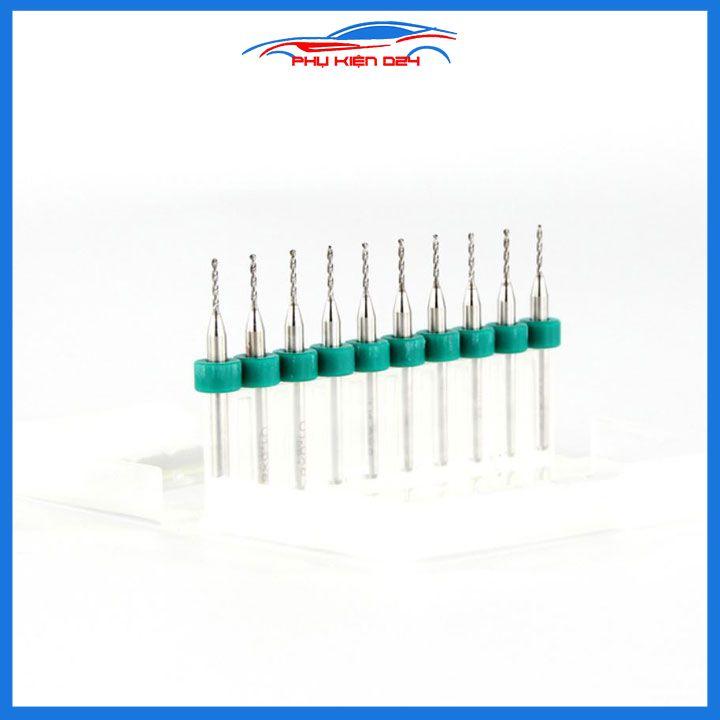 Hộp 10 mũi khoan CNC cao cấp độ chính xác cao đường kính mũi 1.0mm