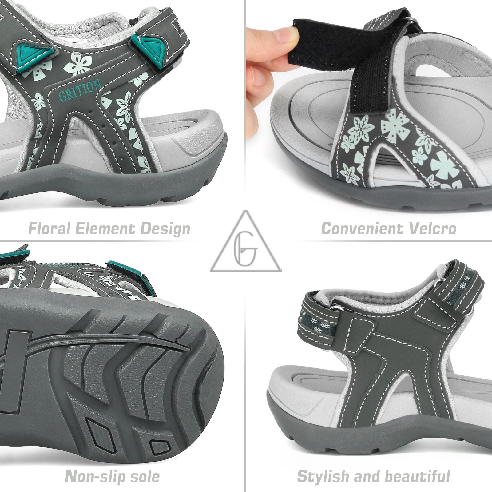 Grition Nữ Giày Sandal Đi Biển Đi Bộ 2022 Mới Thời Trang Mùa Hè Phẳng Famale Giày Chống Trơn Trượt Thoáng Khí Trọng Lượng Nhẹ Color: khaki Shoe Size: 41