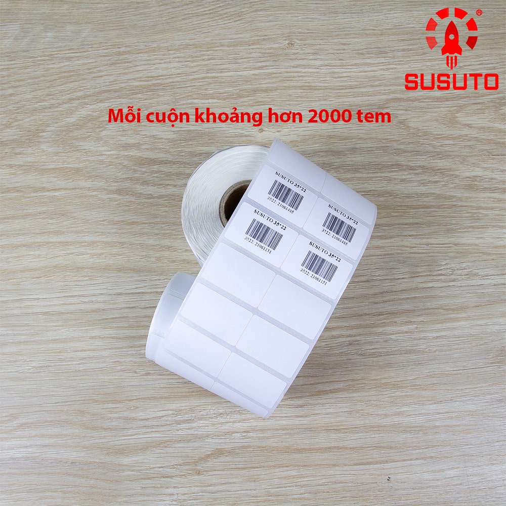 Cuộn giấy in mã vạch 2 tem 35×22 mm