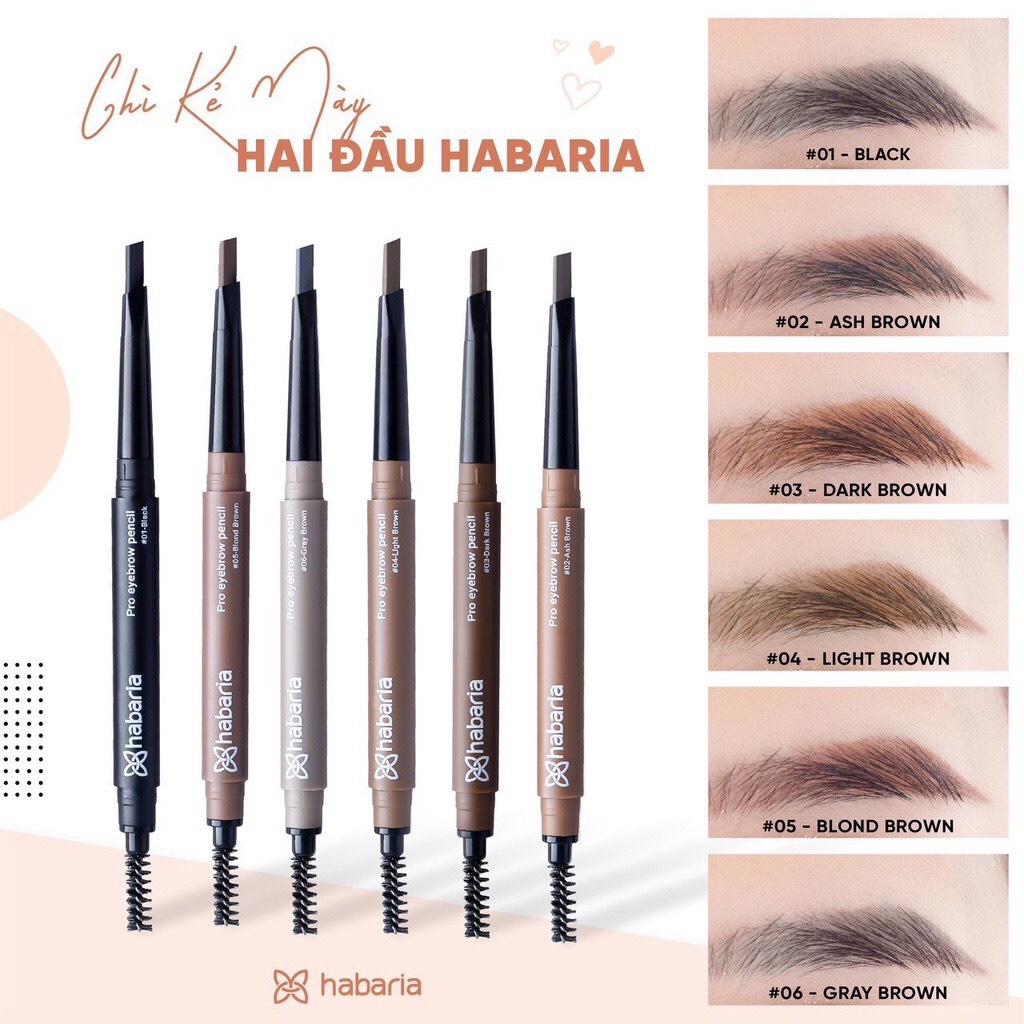 Chì kẻ mày 2 đầu Habaria Pro Eyebrow Pencil