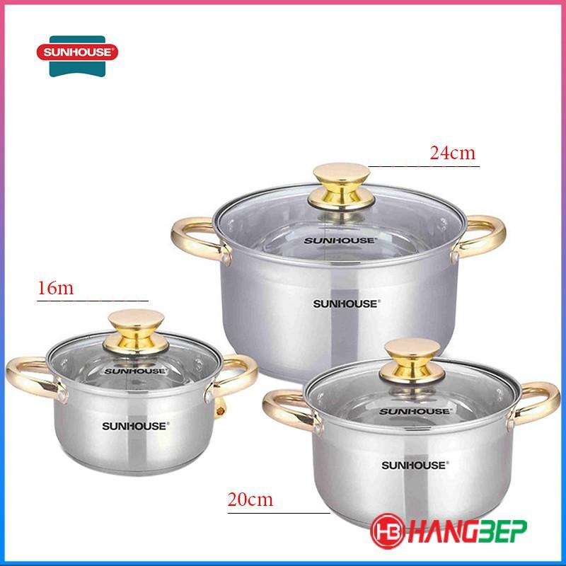 Bộ Nồi Inox 5 Đáy SH781 Sử dụng được trên mọi loại bếp