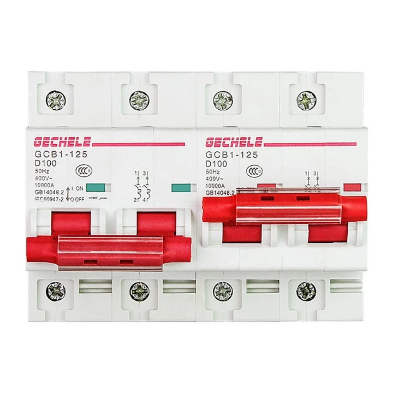 CB đảo chiều 2 nguồn điện 2 pha 100A 2P 230V Gechele