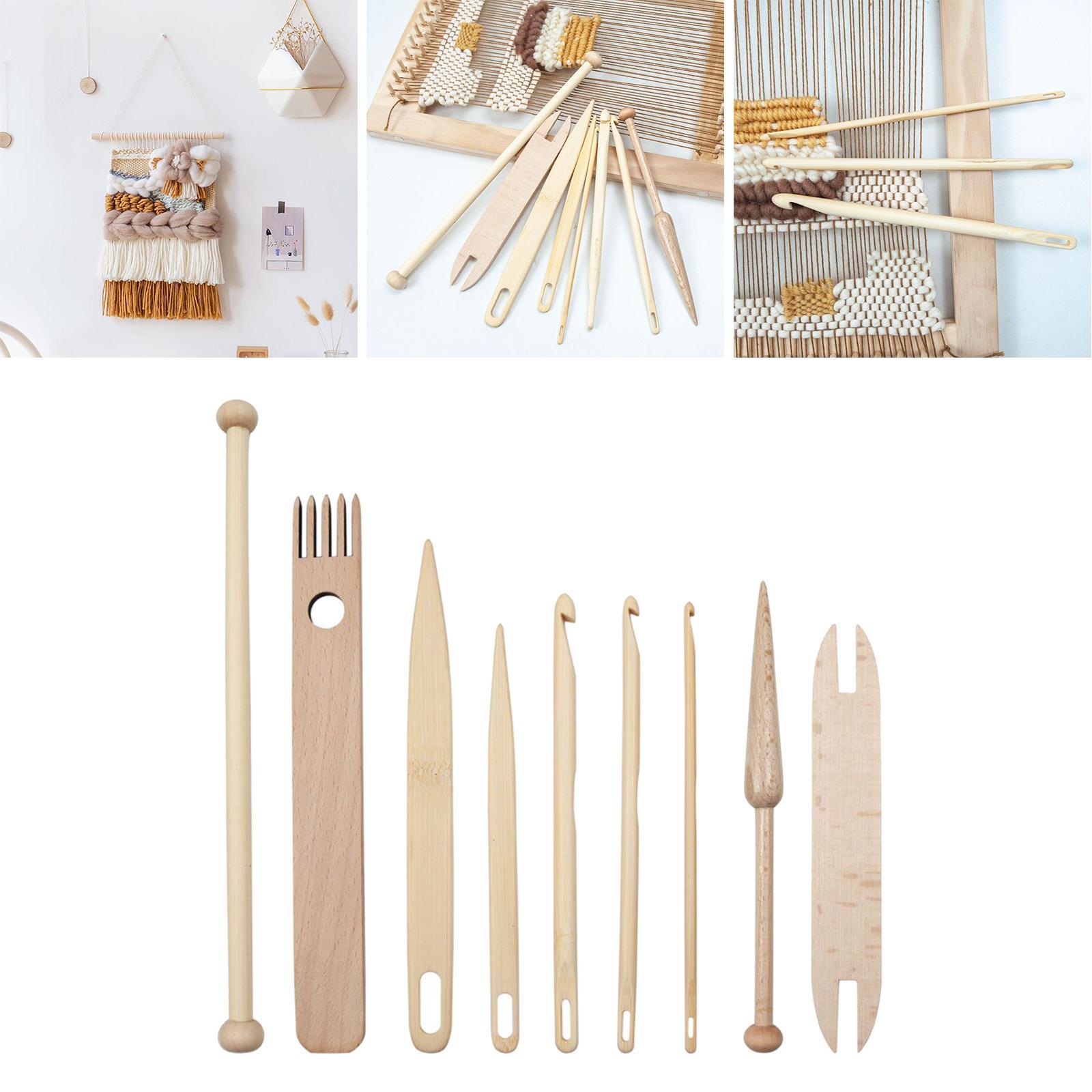 9x Weaving Loom Tools Knitted Crochet Weaving Shuttle Stick for Rug
