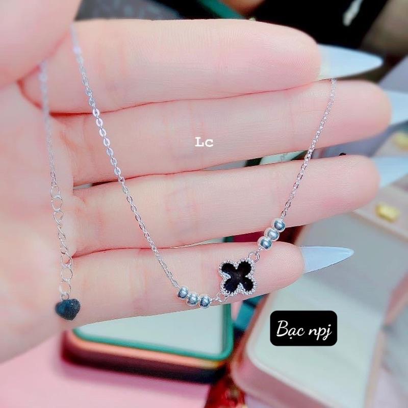 Lắc Tay, Lắc chân cỏ 4 lá sơn đen, May mắn ️ SIÊU RẺ ️ Bạc Ta-Bạc Npj
