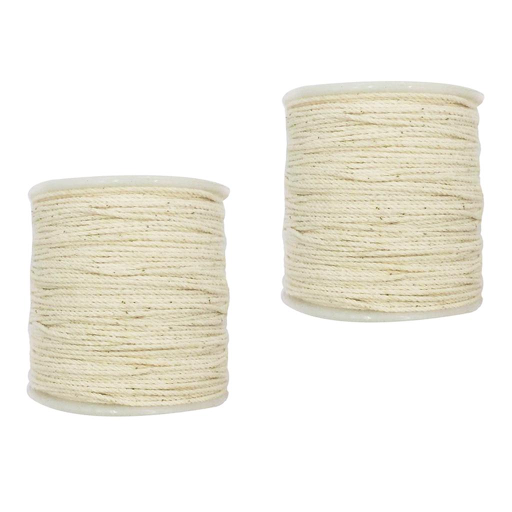 2 Chiếc 100 m 1mm Mộc Mạc Cotton Dây Bện Dây Xoắn Dây Chéo Thủ Công Nguyên Trắng